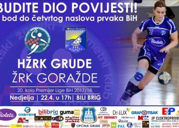 Rukometašice Gruda dijeli jedan bod do četvrtog naslova prvaka BiH