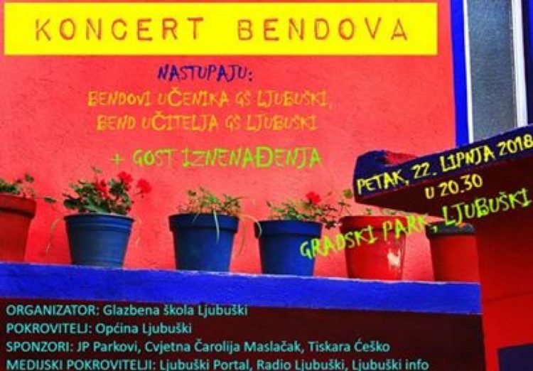 Glazbena škola organizira koncert u Gradskom parku u Ljubuškom