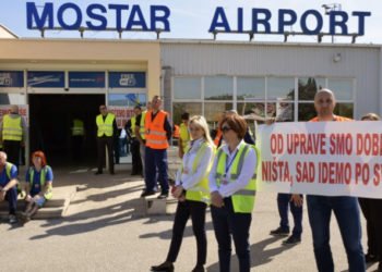 Održan štrajk upozorenja Sindikata Međunarodne zračne luke Mostar