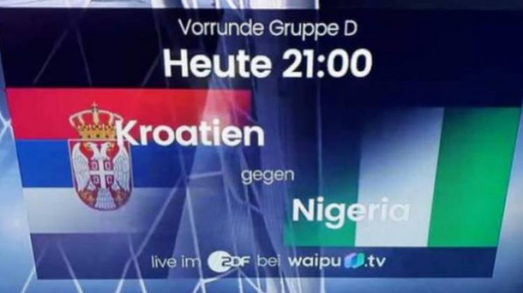 Propust njemačkog ZDF-a: Umjesto hrvatske prikazali zastavu Srbije