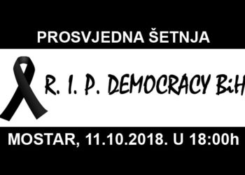 Izraz sućuti demokraciji u BiH: Večeras prosvjedna šetnja u Mostaru