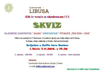 Ljubuški: Klub kulture Libuša organizira Skviz!