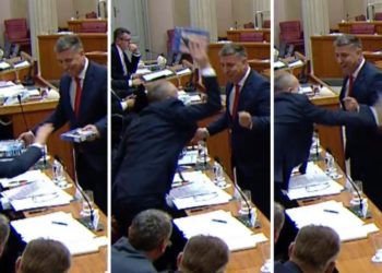 Krstičević izgubio živce u Saboru. Bacio maketu aviona na pod