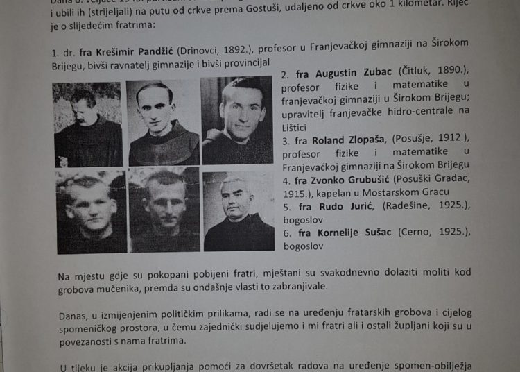 U tijeku je obnova grobova ubijenih fratara u mjestu Gornji Gradac