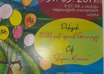 Poziv djeci za sudjelovanje u biciklijadi od Gimnazije Ljubuški do slapova Kravice