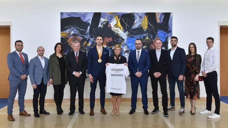 Svjetski prvak Ivan Kvesić iz Širokog Brijega na prijemu kod Grabar-Kitarović