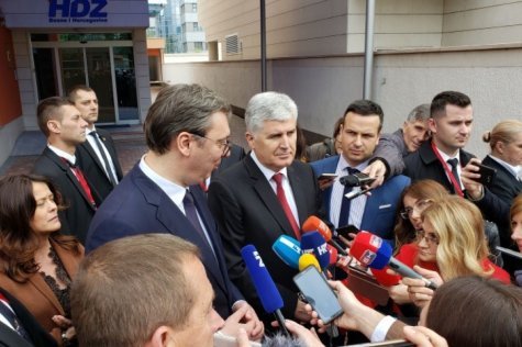 Vučić u Mostaru: Uvijek sam ovdje dobro dočekan i zahvalan sam Čoviću na gostoprimstvu
