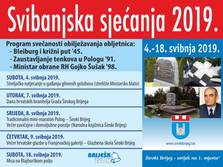 Široki Brijeg: „SVIBANJSKA SJEĆANJA 2019.“