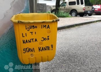 Mostar: Postavljene kante s porukom gradonačelniku Bešliću