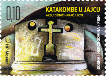 Redovita marka HP Mostar s motivom katakomba u Jajcu