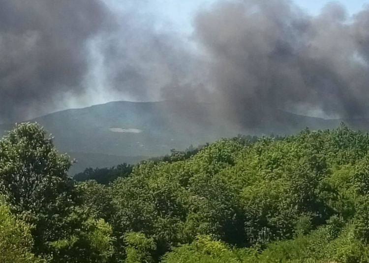 Požar na Visokoj Glavici, gusti crni dim u zraku (FOTO)