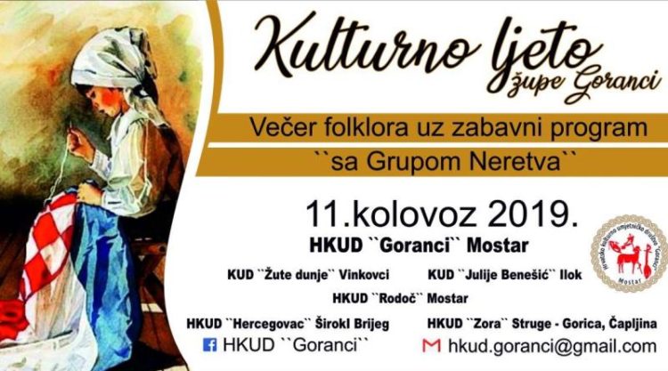 Najava: „Večer folklora i pučko veselje uz zabavni program“ na Gorancima