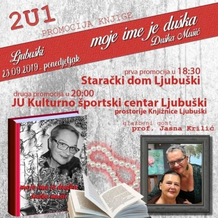 Predstavljanje knjige u Ljubuškom „moje ime je duška“ autorice Duške Mušić