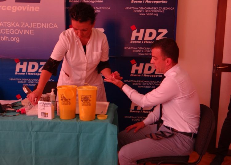 Održana akcija dobrovoljnog darivanja krvi u Domu HDZ BiH