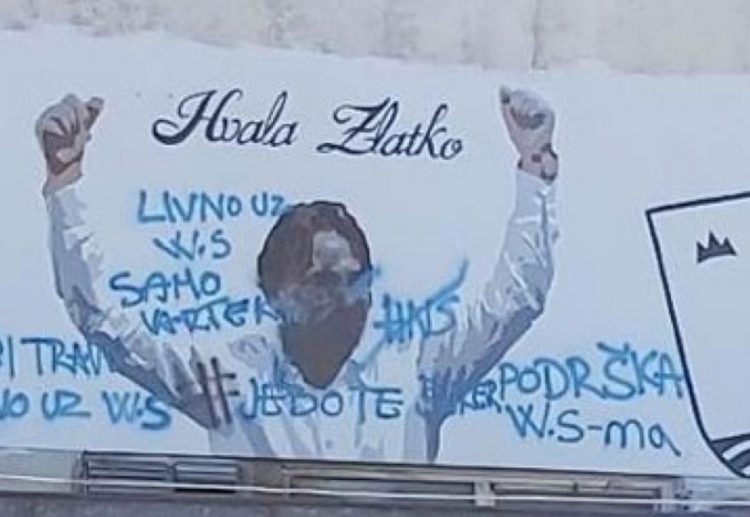 Livno: Mural Zlatka Dalića išaran uvredljivim porukama