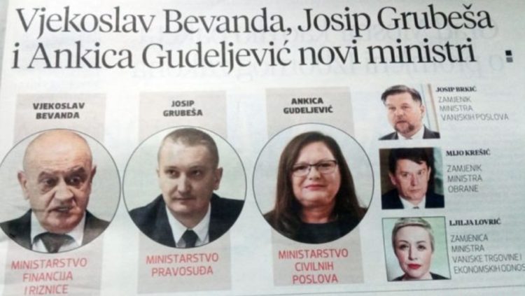 Otkrivena imena hrvatskih kadrova u novom Vijeću ministara