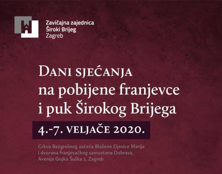 Zagreb: Dani sjećanja na pobijene franjevce i puk Širokog Brijega
