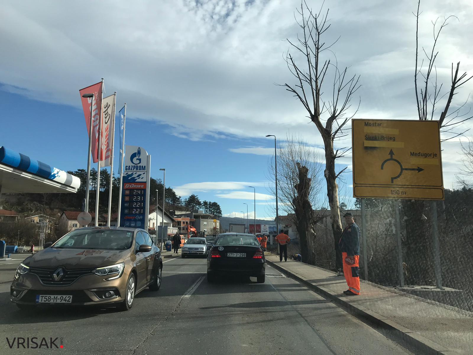 Radovi napravili zastoj u prometu na zapadnom ulazu u Široki Brijeg