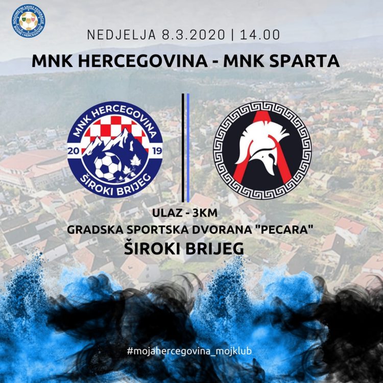 U nedjelju MNK Hercegovina dočekuje MNK Spartu