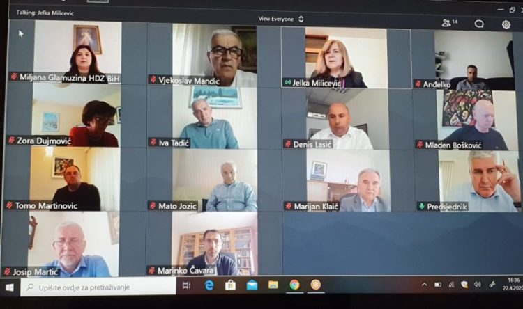 Online sastanak Čovića i dužnosnika HDZ-a BiH s federalne razine