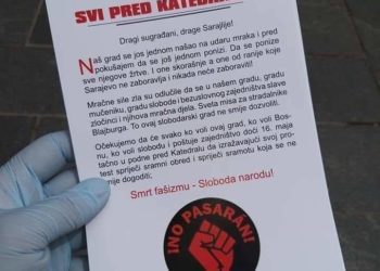 PRIPREMAJU NEREDE? Letcima pozivaju Sarajlije na sprječavanje mise u subotu