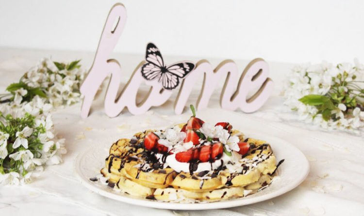 Waffli s kokosom i komadićima čokolade