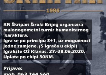 Škripari organiziraju malonogometni turnir humanitarnog karaktera