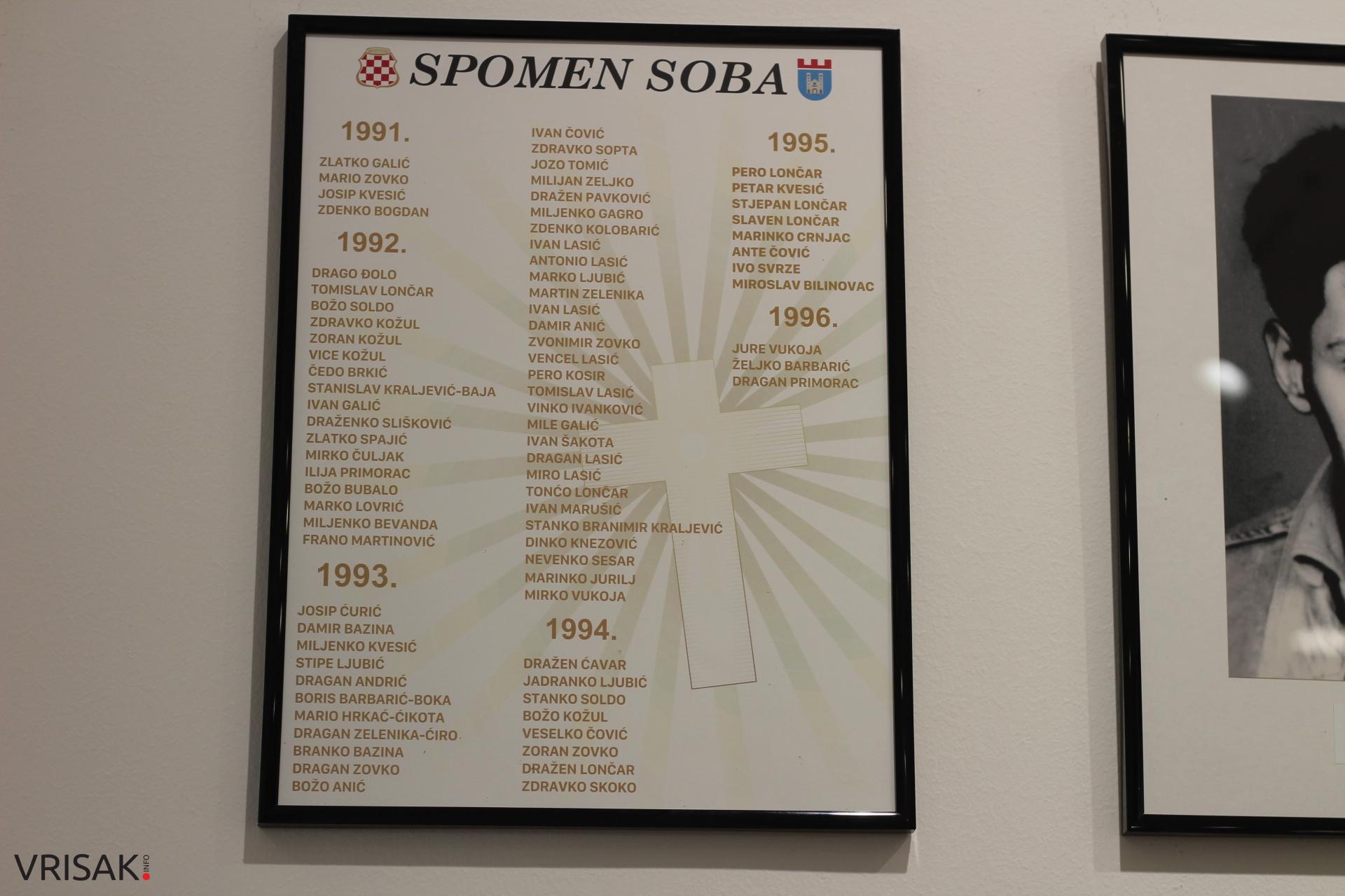 Široki Brijeg: Otvorena Spomen soba poginulim braniteljma