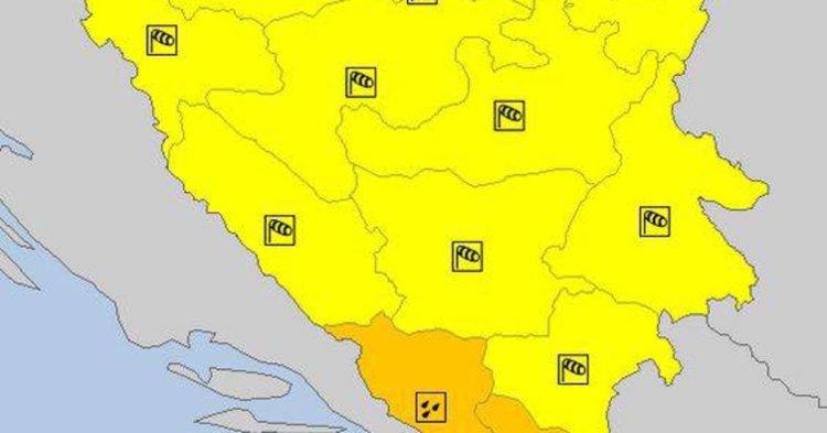 U BiH danas upaljen i žuti i narančasti meteoalarm