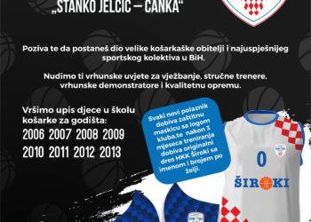 Upiši se! HKK Široki, Škola košarke „Stanko Jelčić – Ćanka“ vrši upis novih članova