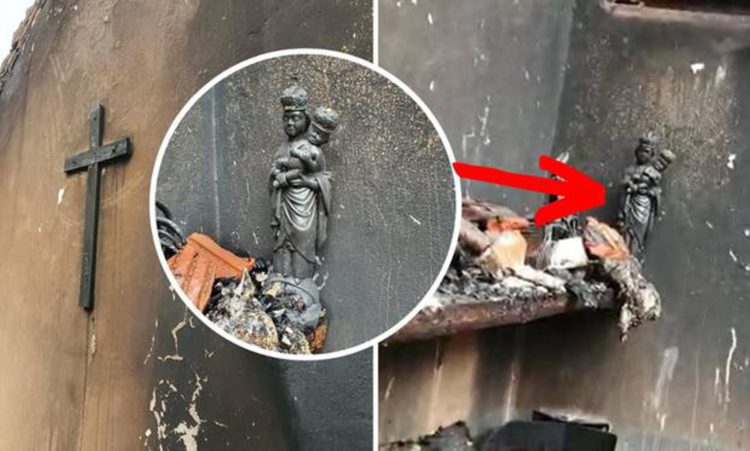 Izgorila zgrada u svetištu: Vatra progutala sve osim Gospinog kipa i križa