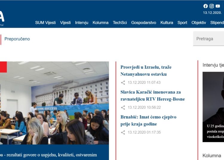 Mostarsko sveučilište pustilo u rad sveučilišni news portal