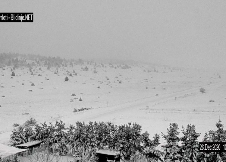 Na Blidinju pada snijeg, temperatura ispod nule