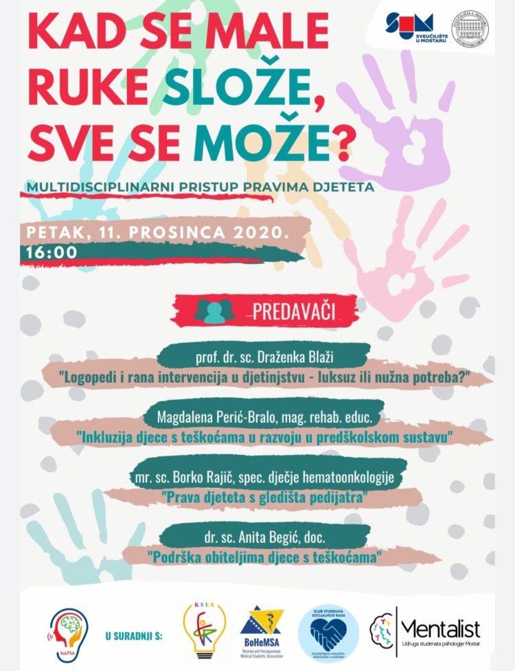 Najava webinara u organizaciji pet udruga sa Sveučilišta u Mostaru