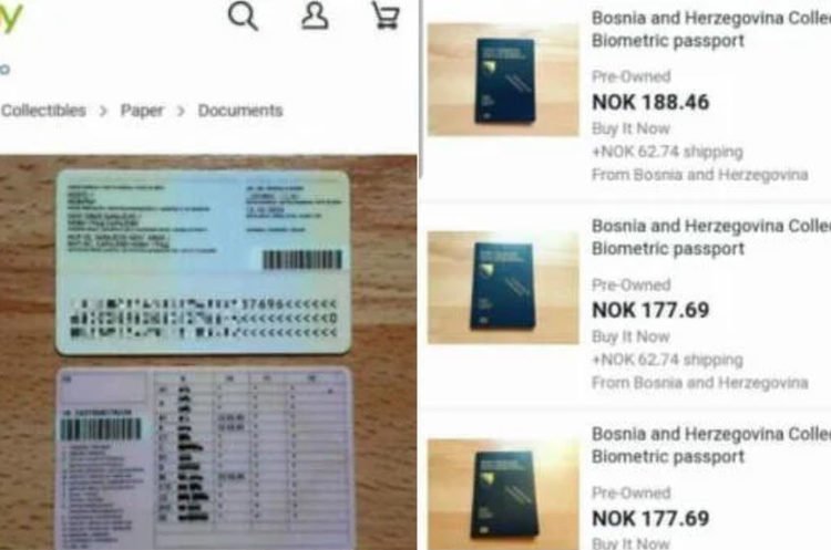 Osobni dokumenti građana BiH se prodaju na eBayu