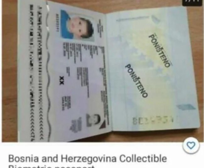 Osobni dokumenti građana BiH se prodaju na eBayu