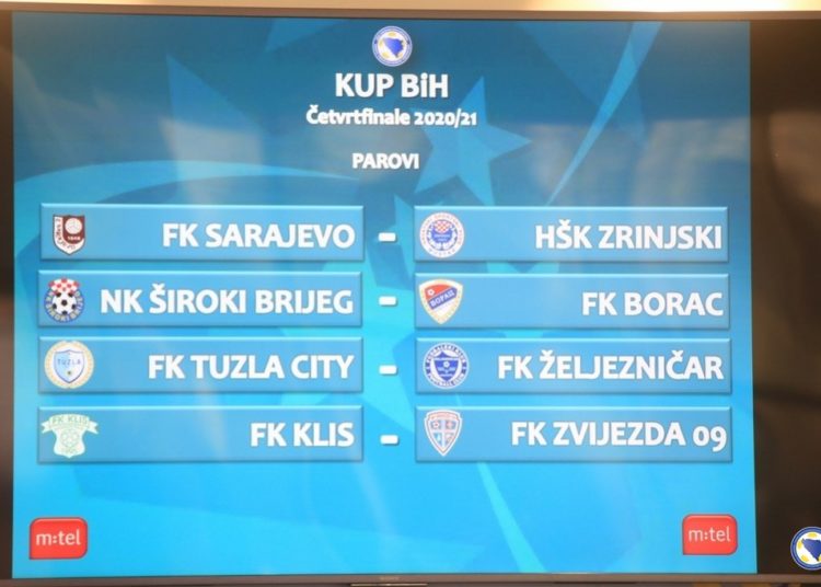 Poznati parovi 1/4 Kupa BiH; Široki izvukao Borca