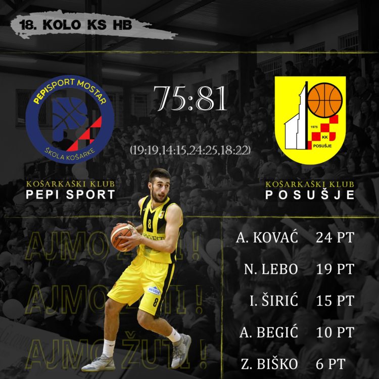 Košarkaši Posušja pobjedom potvrdili prvo mjesto uoči doigravanja za prvaka Herceg-Bosne
