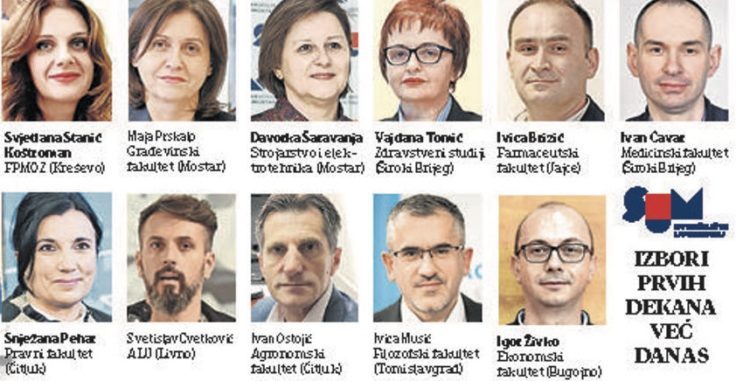 Sveučilište u Mostaru dobiva nove dekane, promjene na osam od jedanaest fakulteta