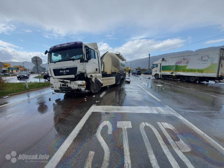 Prometna nesreća u Mostaru: Sudar kamiona i cisterne