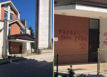 Grafitima oskrvnuta crkva u Bihaću, ispisane uvredljive poruke