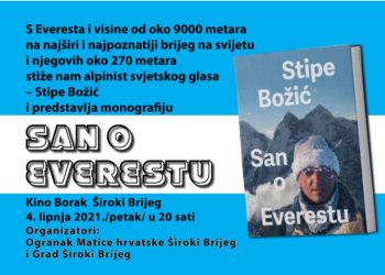 Široki Brijeg: Proslavljeni hrvatski i svjetski alpinist Stipe Božić predstavlja monografiju “San o Everestu”