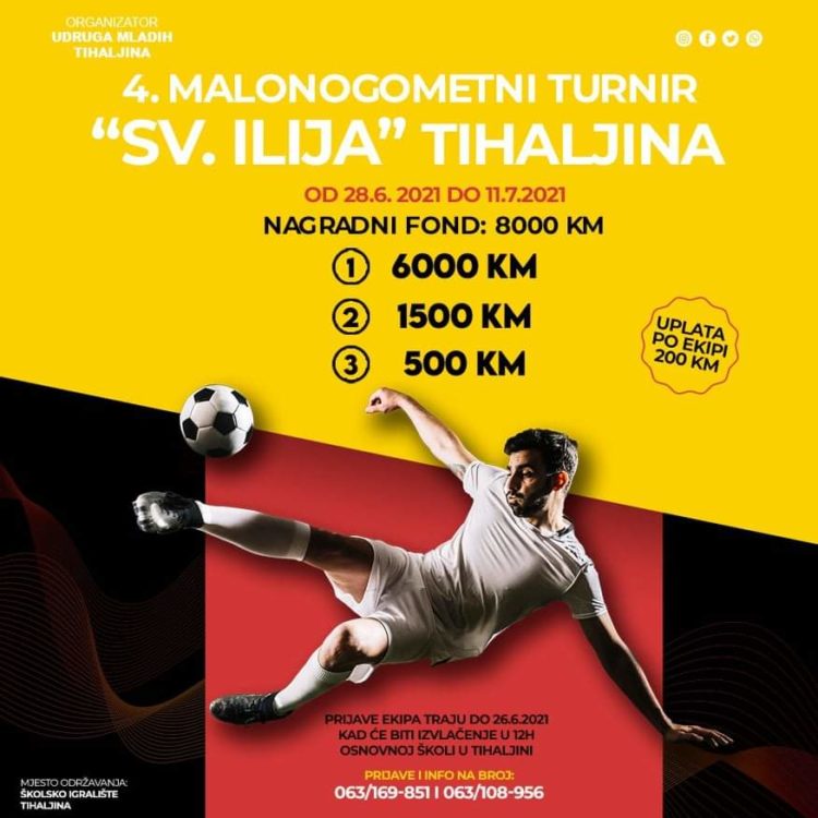 Otvorene prijave za 4. Malonogometni turnir “Sv. Ilija” Tihaljina