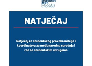 Natječaj za studentskog pravobranitelja i koordinatora za međunarodnu suradnju i rad sa studentskim udrugama