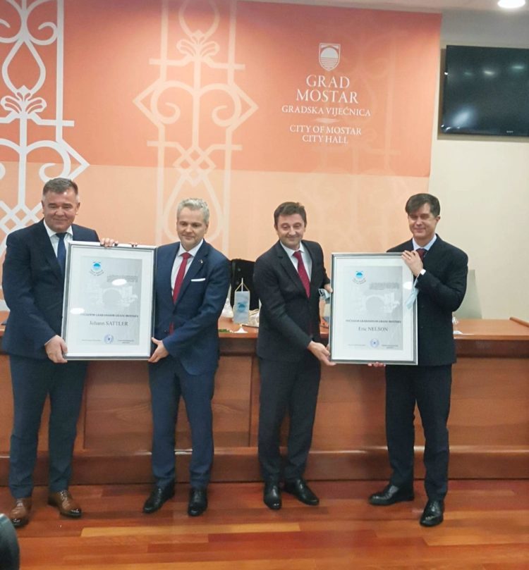 Počasni građani Grada Mostara postali su Johann Sattler i Eric Nelson