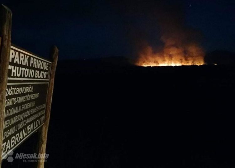 Požar većih razmjera zahvatio područje Parka prirode Hutovo blato