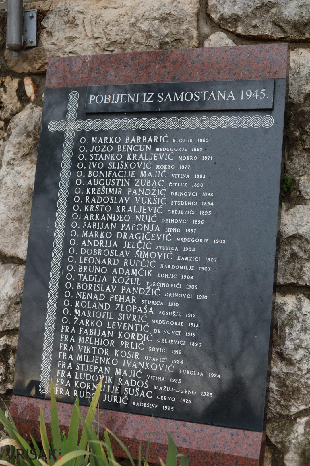 Široki Brijeg: Obilježena 77. godišnjica od partizanskog ubojstava hercegovačkih franjevaca