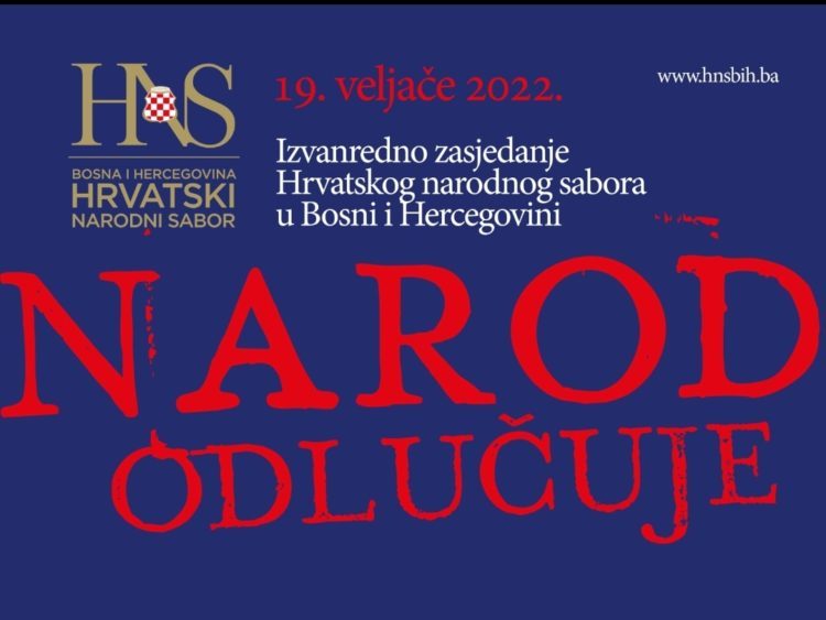 Izvanredno zasjedanje HNS BiH pod sloganom “Narod odlučuje”
