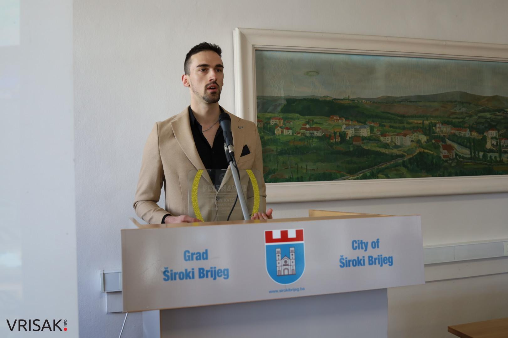 Ivan Kvesić i Branka Bagarić izabrani za najbolje športaše Grada Širokog Brijega