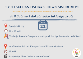 Posjetite u ponedjeljak Španjolski trg u Mostaru i ostavite svoju šarenu čarapicu